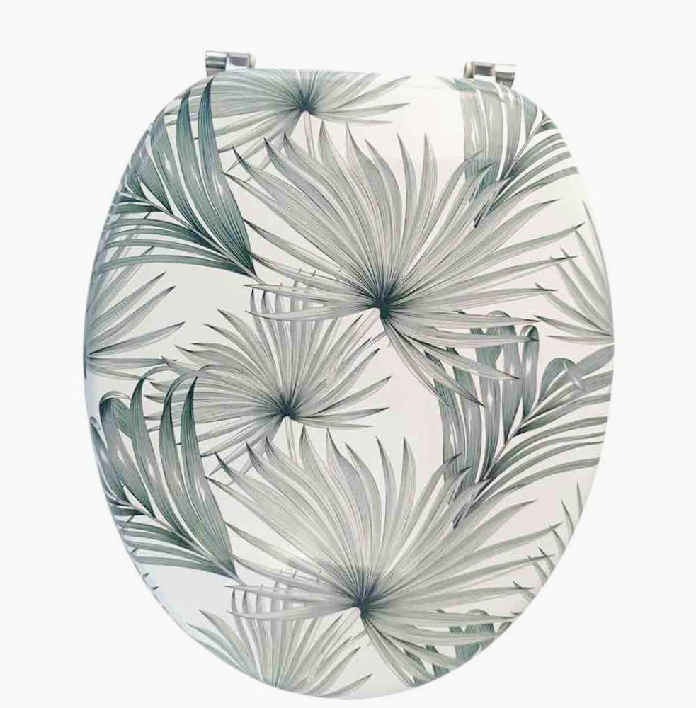Copriwater MDF serigrafato – stampa tropicale, cerniere in acciaio - ambraled