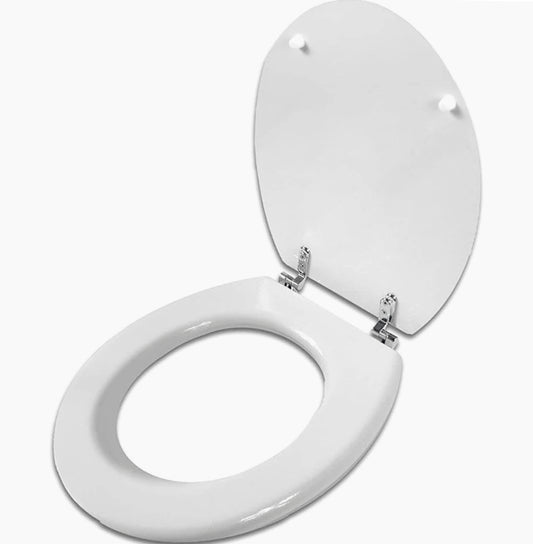 Copriwater universale MDF bianco – cerniere in acciaio - ambraled