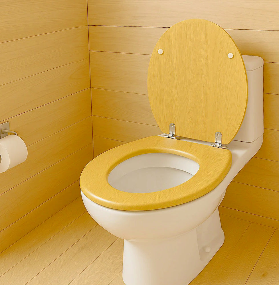 Copriwater universale MDF – cerniere, finitura rovere chiaro - ambraled