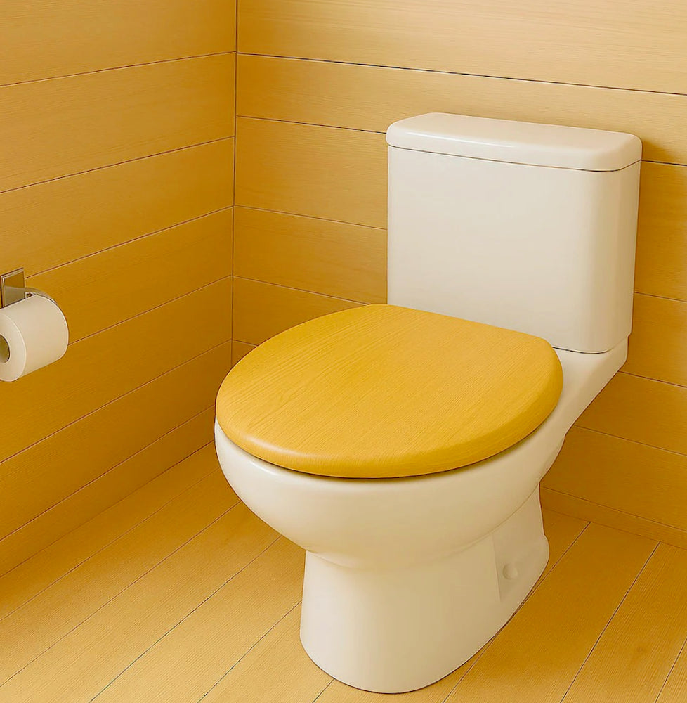 Copriwater universale MDF – cerniere, finitura rovere chiaro - ambraled