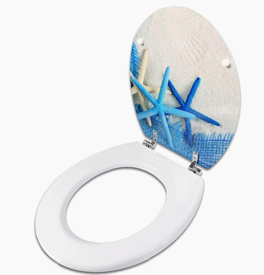 Copriwater universale MDF – cerniere, tema stelle blu - ambraled