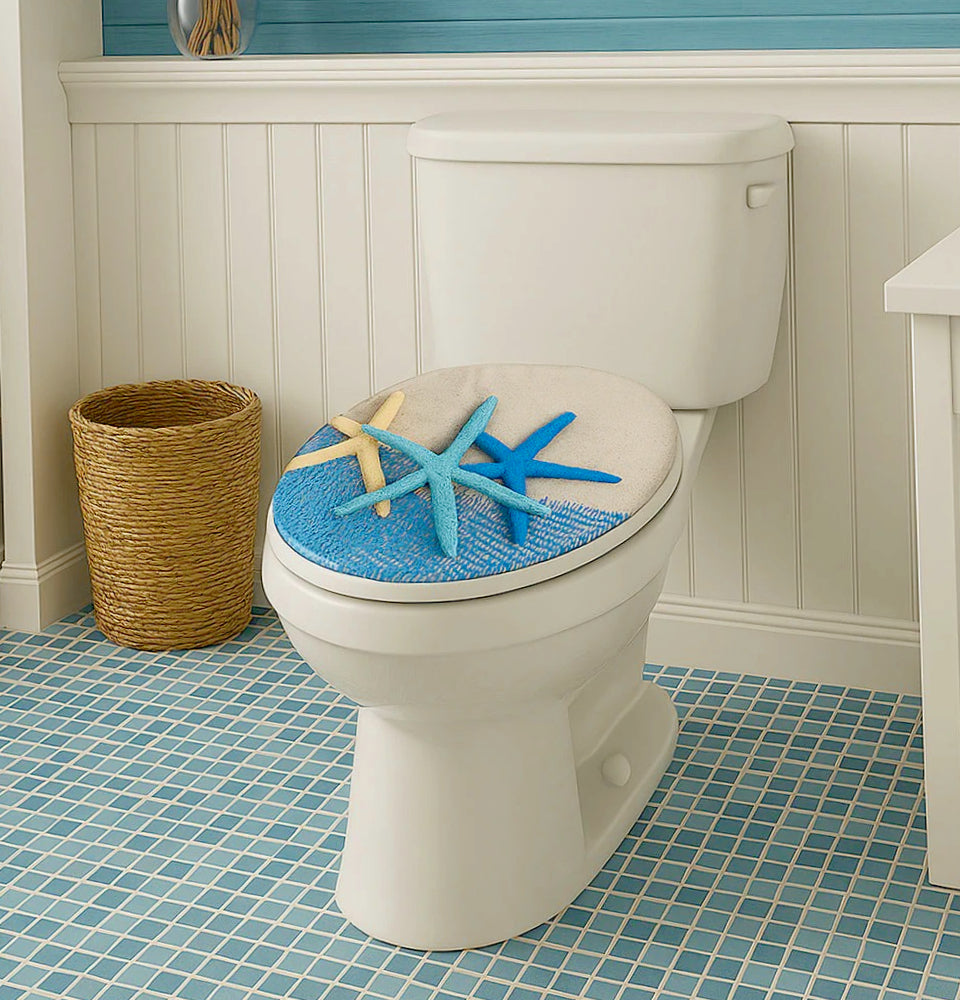 Copriwater universale MDF – cerniere, tema stelle blu - ambraled