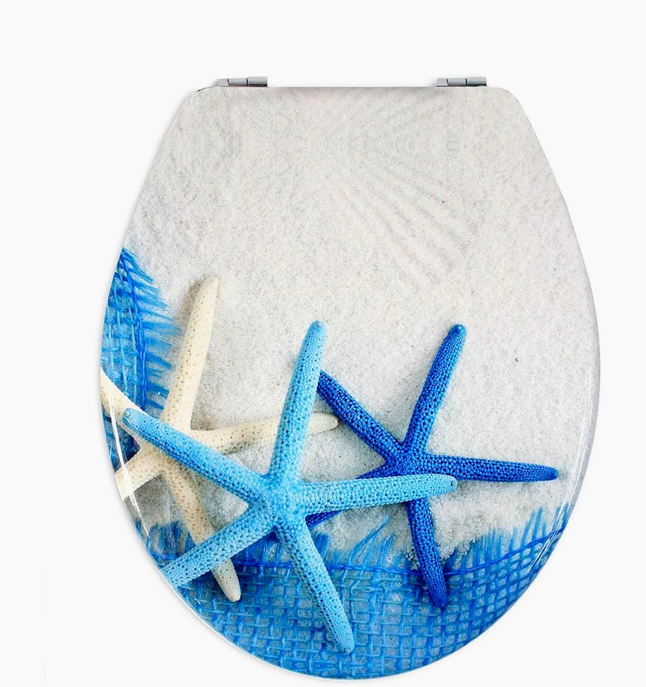 Copriwater universale MDF – cerniere, tema stelle blu - ambraled