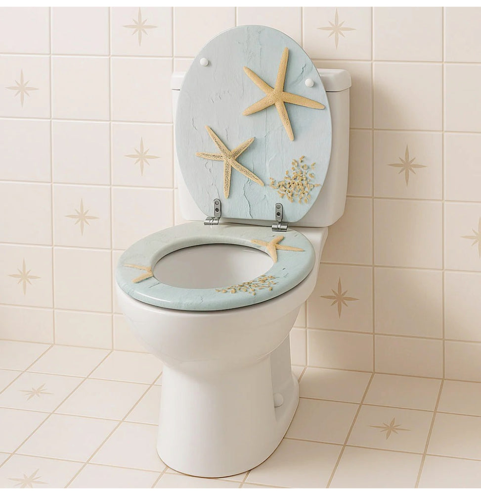 Copriwater universale MDF – cerniere, tema stelle marine - ambraled