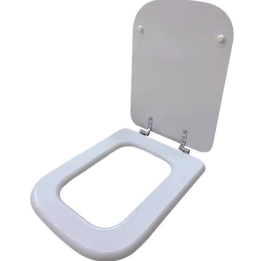 Copriwater universale quadrato – MDF bianco con cerniere in acciaio - ambraled
