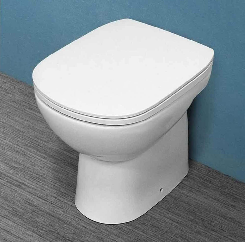 Copriwater universale quadrato – MDF bianco con cerniere in acciaio - ambraled