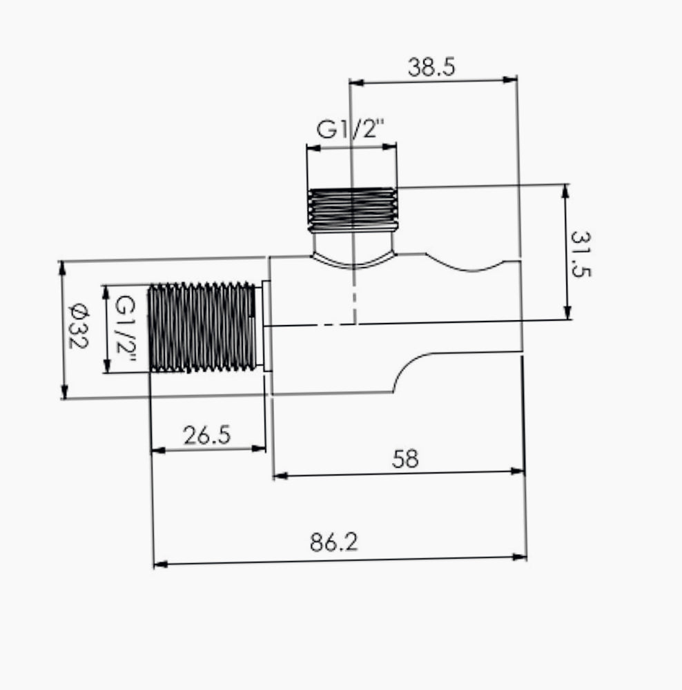 Deviatore tondo ½” – doccia con supporto cromato lucido - ambraled