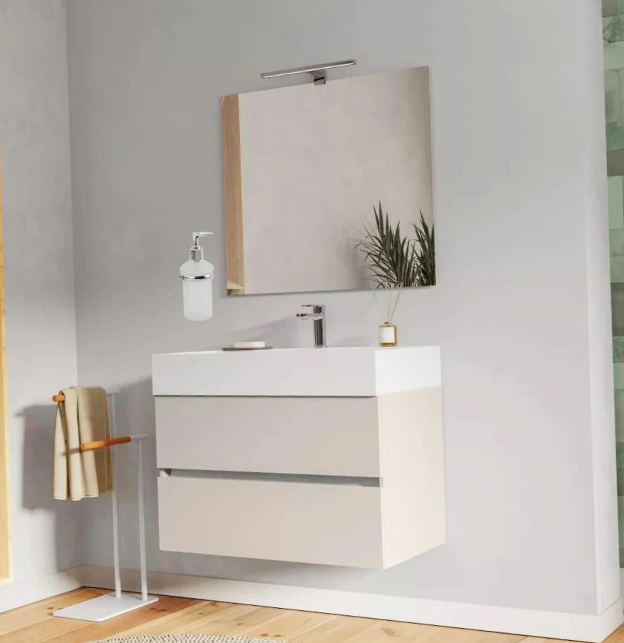 Dispenser sapone – acciaio e vetro satinato, con/senza viti - ambraled