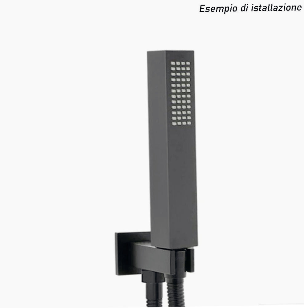 Doccino quadrato slim nero – soffione doccia 1/2' - ambraled