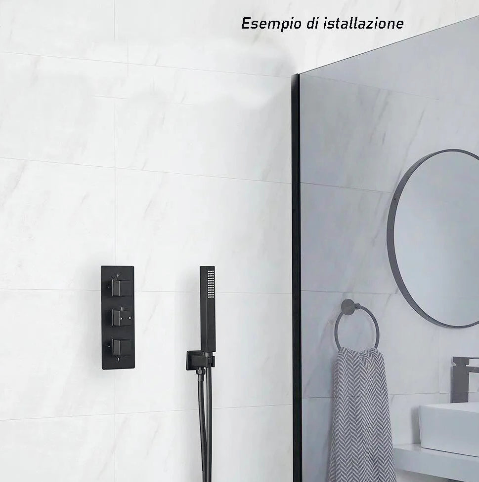 Doccino quadrato slim nero – soffione doccia 1/2' - ambraled
