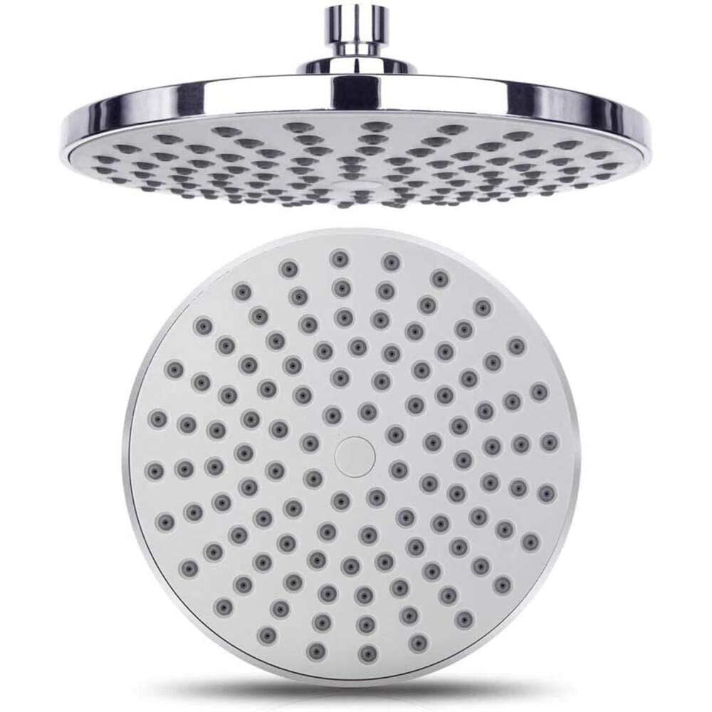Soffione doccia rotondo Ø20 cm LED RGB per cromoterapia, argento - ambraled