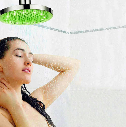 Soffione doccia rotondo Ø22 cm LED RGB per cromoterapia - ambraled
