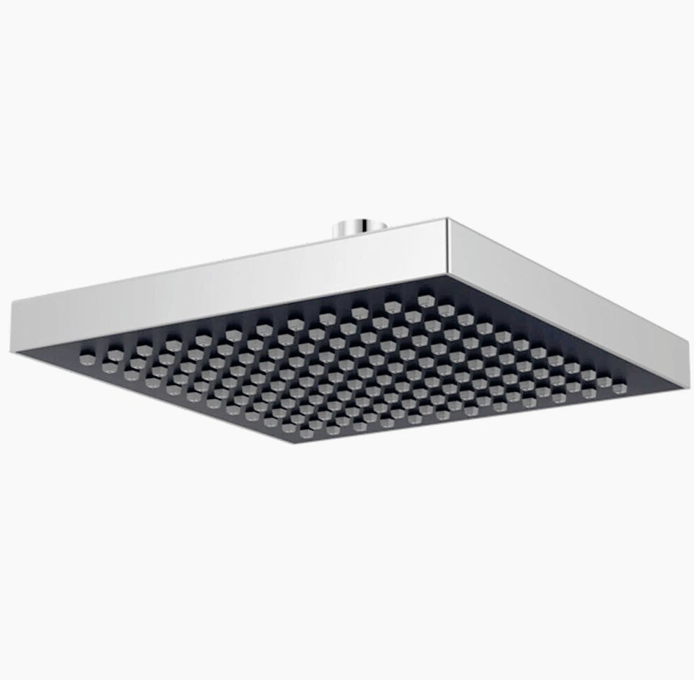 Soffione per doccia quadrato 10x10 cm – Effetto pioggia, nero - ambraled
