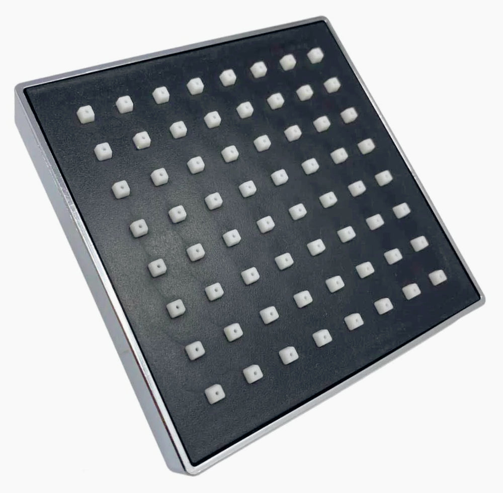 Soffione per doccia quadrato 10x10 cm – Effetto pioggia, nero - ambraled