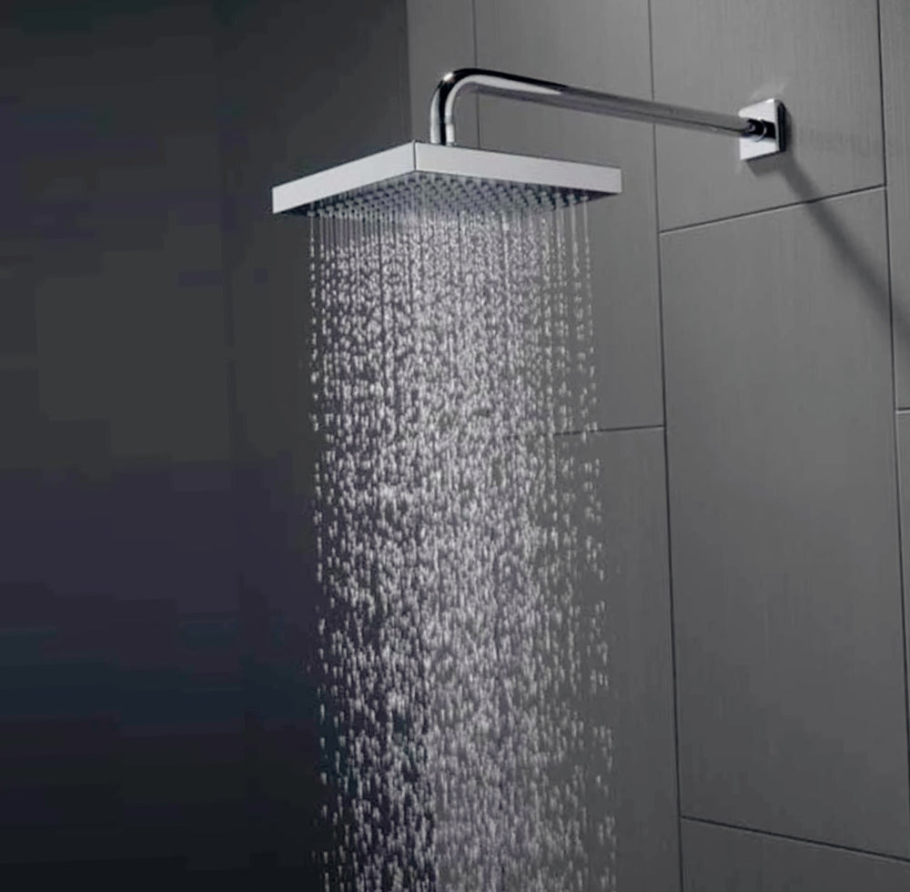 Soffione per doccia quadrato 10x10 cm – Effetto pioggia, nero - ambraled