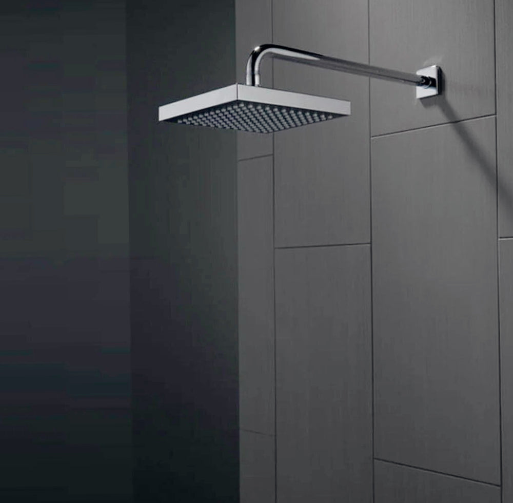 Soffione per doccia quadrato 10x10 cm – Effetto pioggia, nero - ambraled