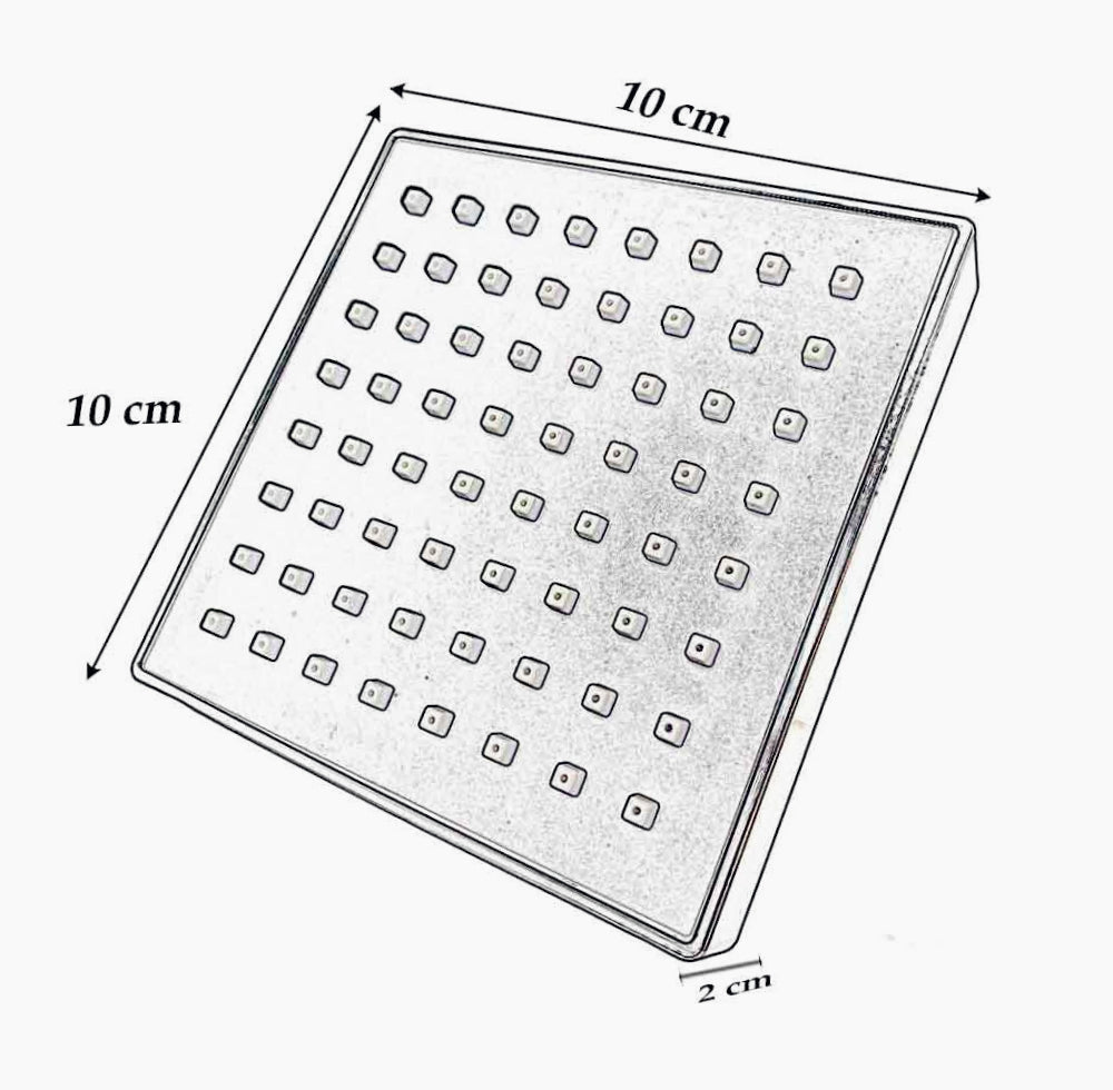 Soffione per doccia quadrato 10x10 cm – Effetto pioggia, nero - ambraled