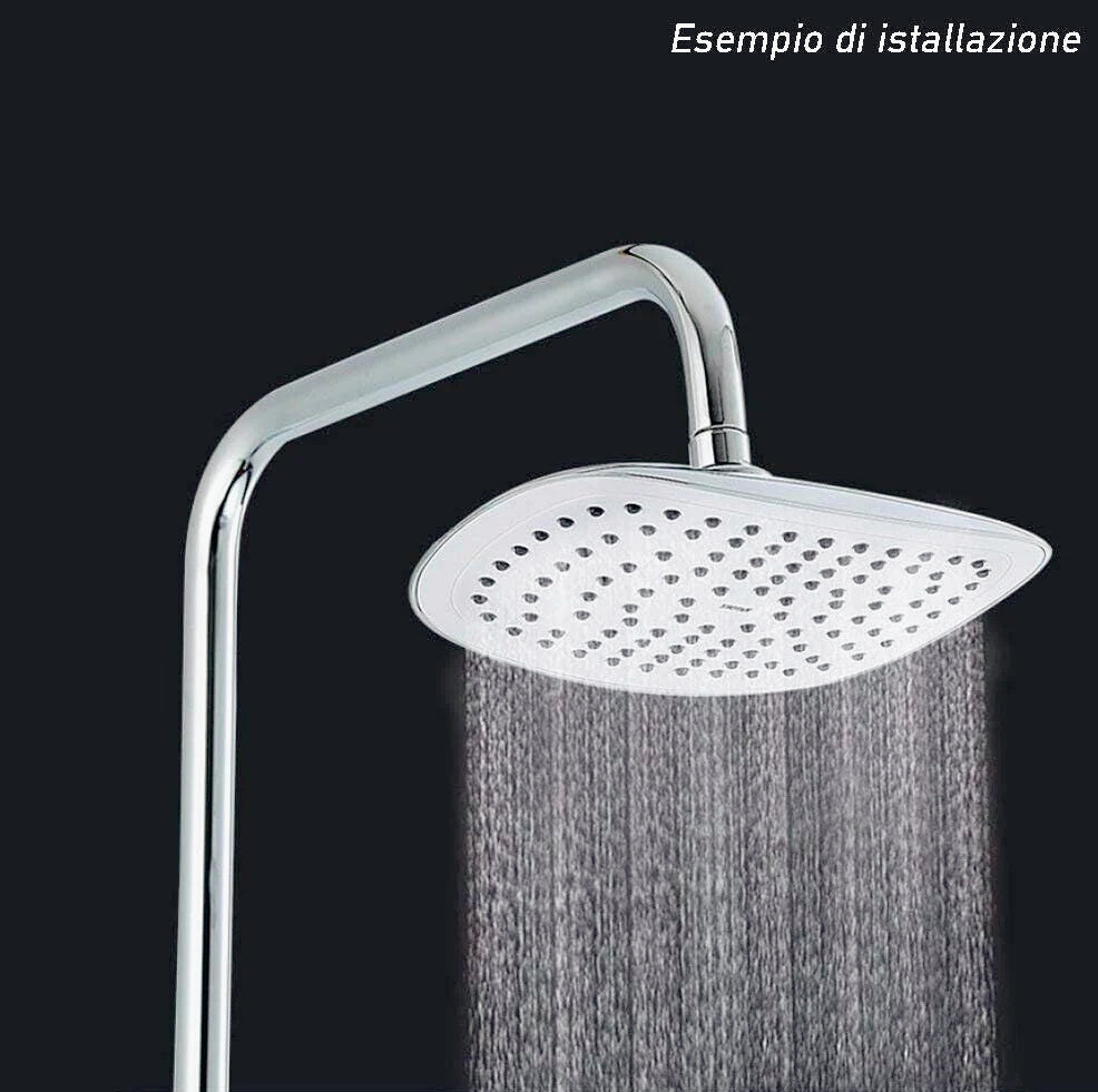 Soffione per doccia quadrato 20x20 cm in ABS – Effetto pioggia - ambraled