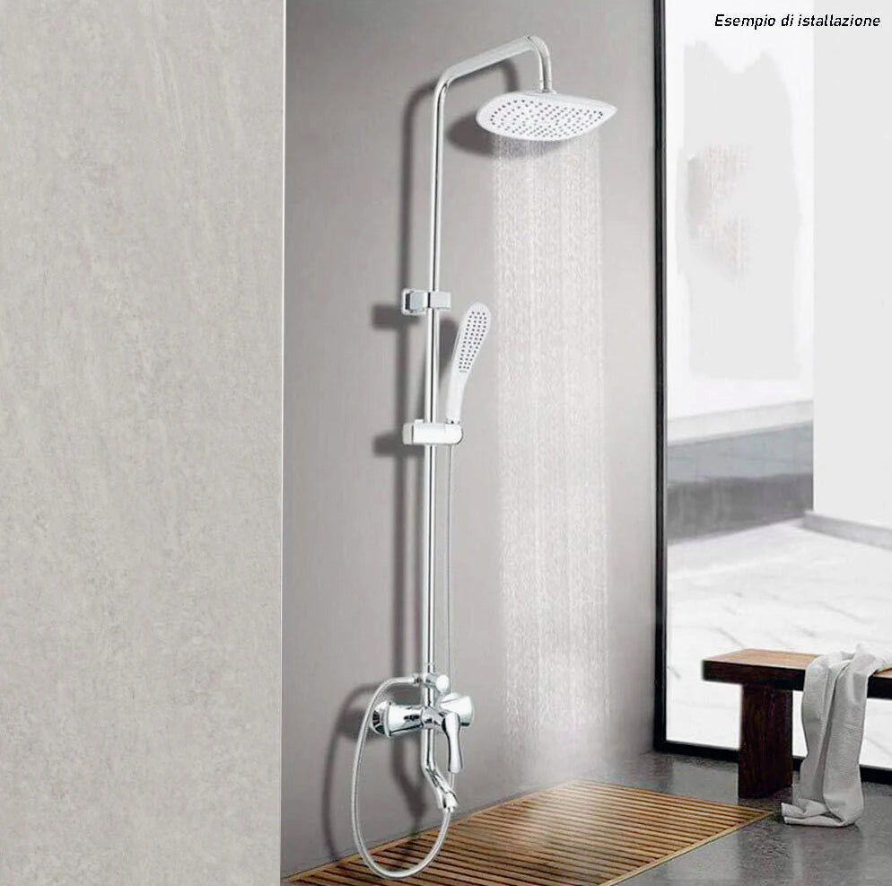 Soffione per doccia quadrato 20x20 cm in ABS – Effetto pioggia - ambraled