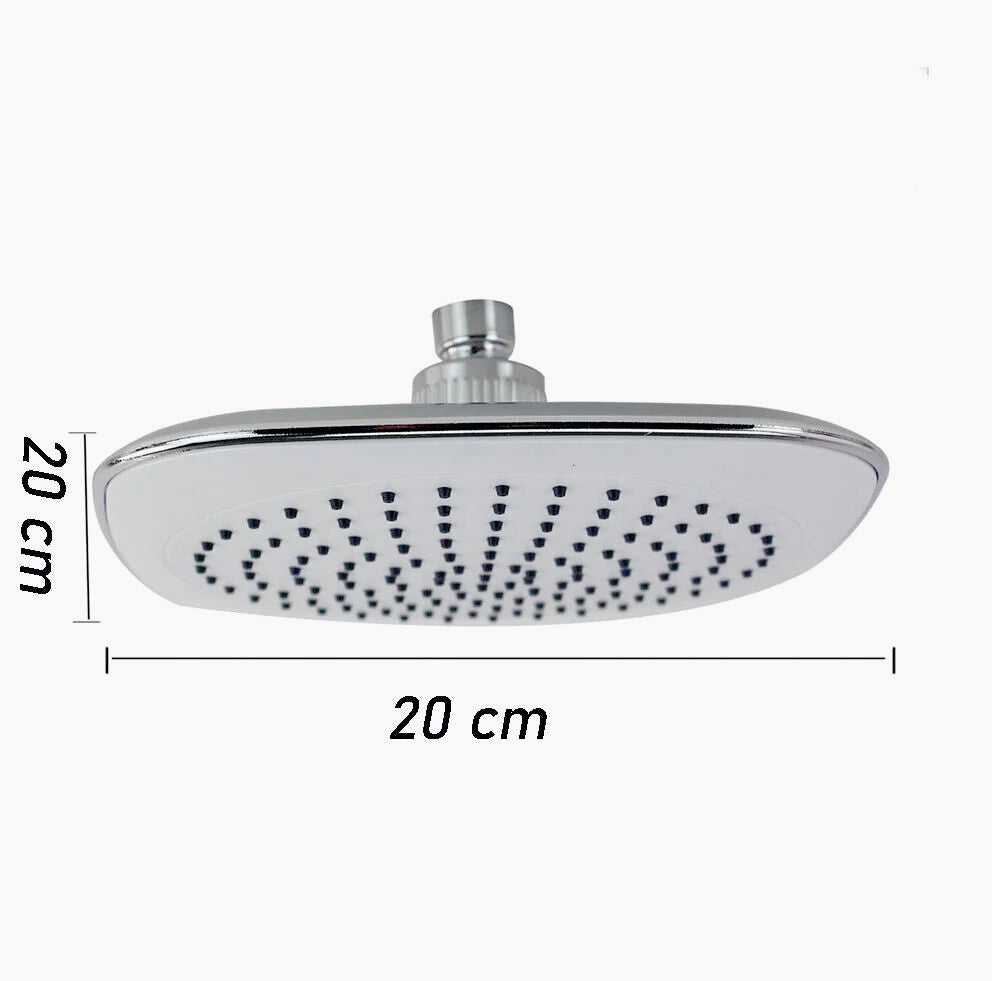 Soffione per doccia quadrato 20x20 cm in ABS – Effetto pioggia - ambraled