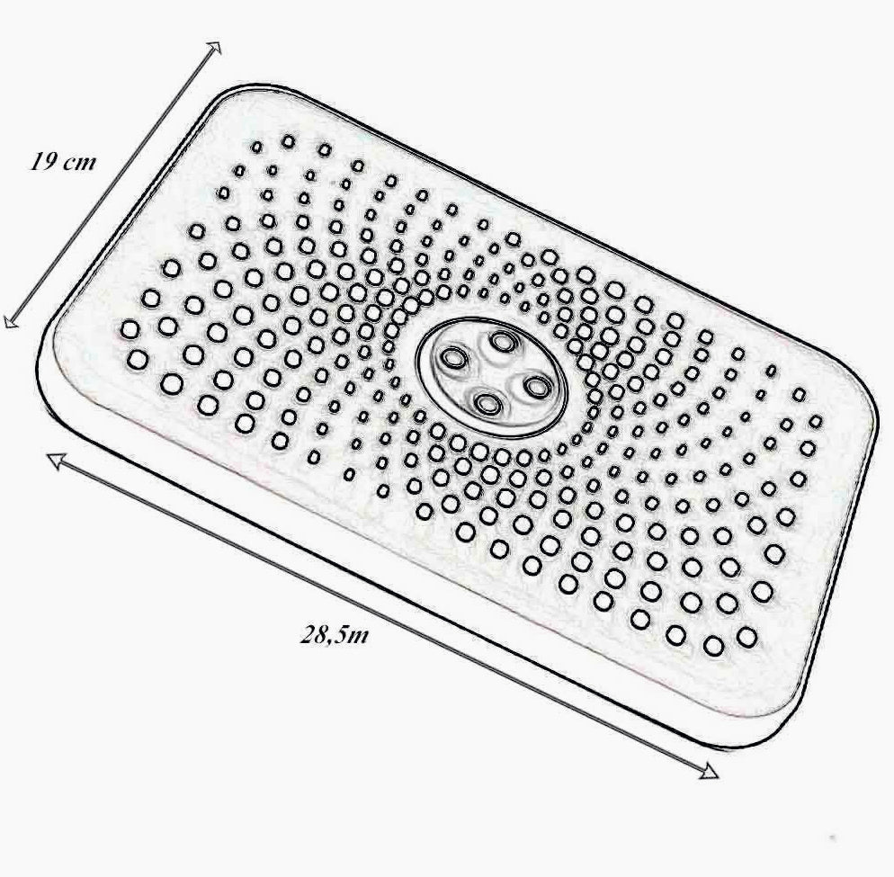 Soffione per doccia rettangolare 28,5x19 cm in ABS con filtro anticalcare - ambraled