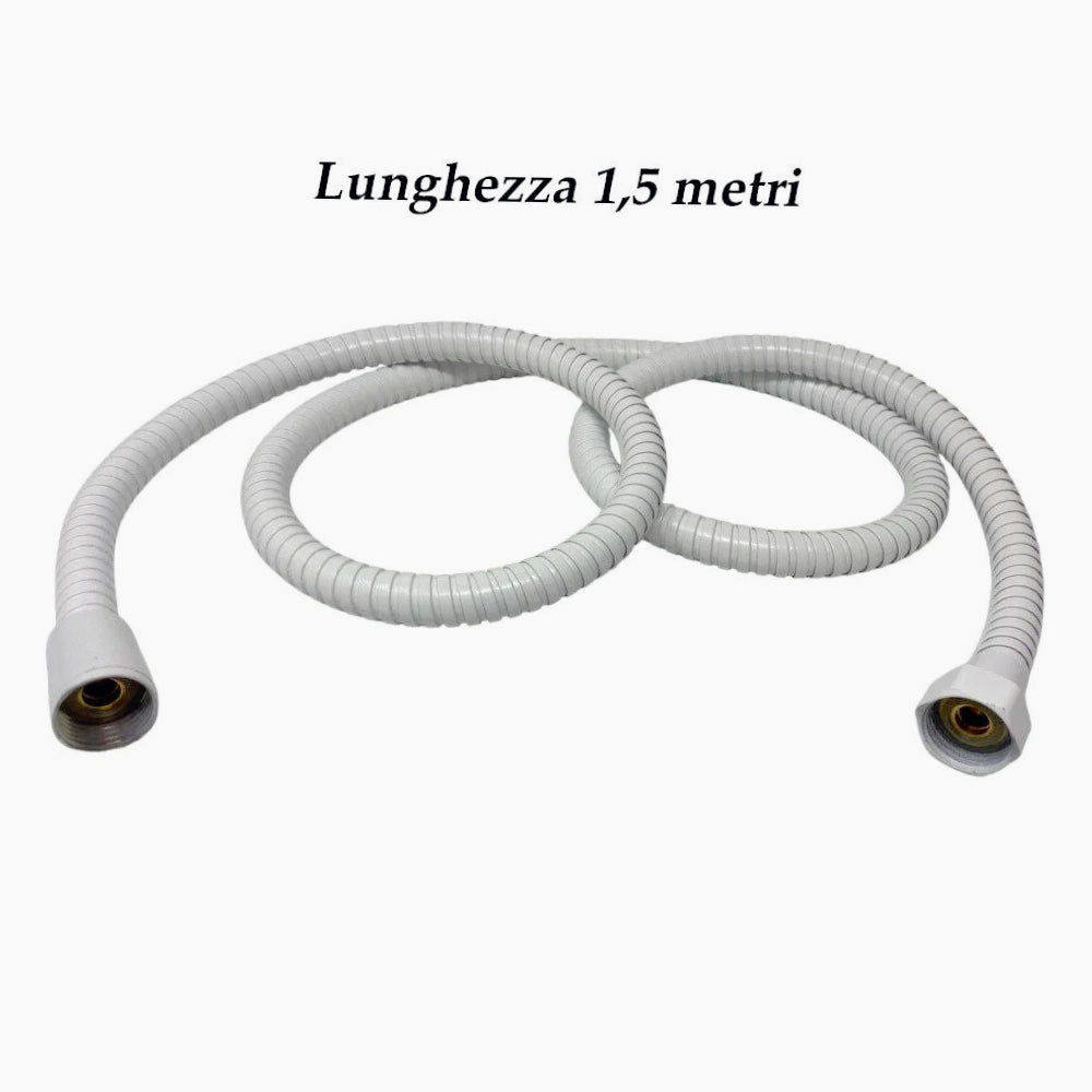 Laccio doccia flessibile bianco o nero – 150 cm, attacco ½", facile da installare - ambraled