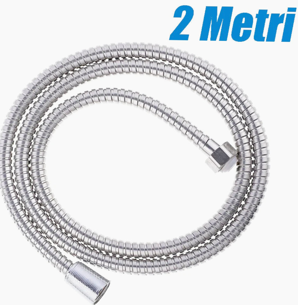 Laccio doccia flessibile cromato 250 cm – Attacco 1/2", resistente e maneggevole - ambraled
