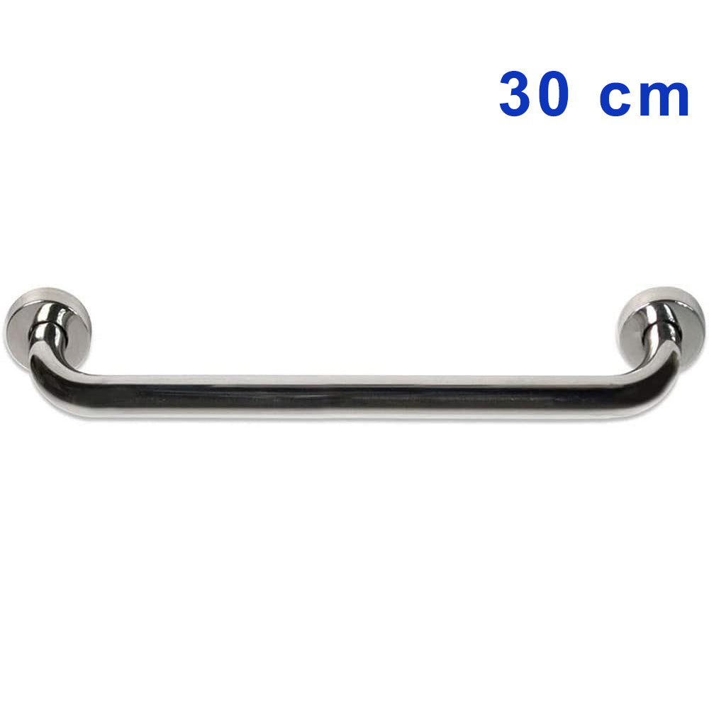 Maniglione bagno in metallo cromato – supporto da parete - ambraled