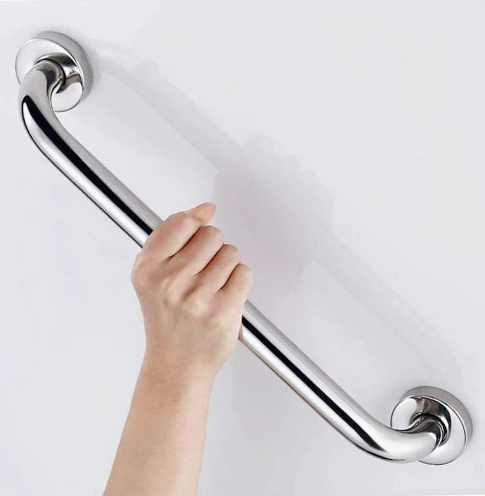 Maniglione bagno in metallo cromato – supporto da parete - ambraled