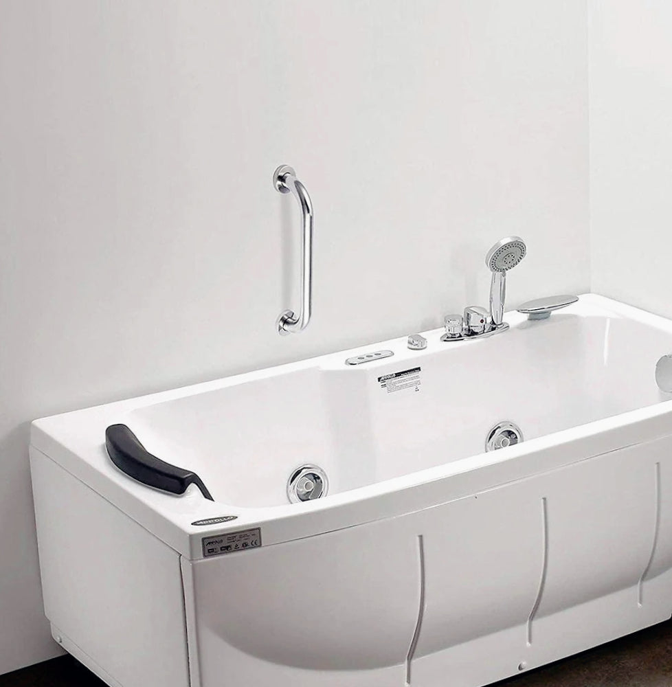 Maniglione bagno in metallo cromato – supporto da parete - ambraled
