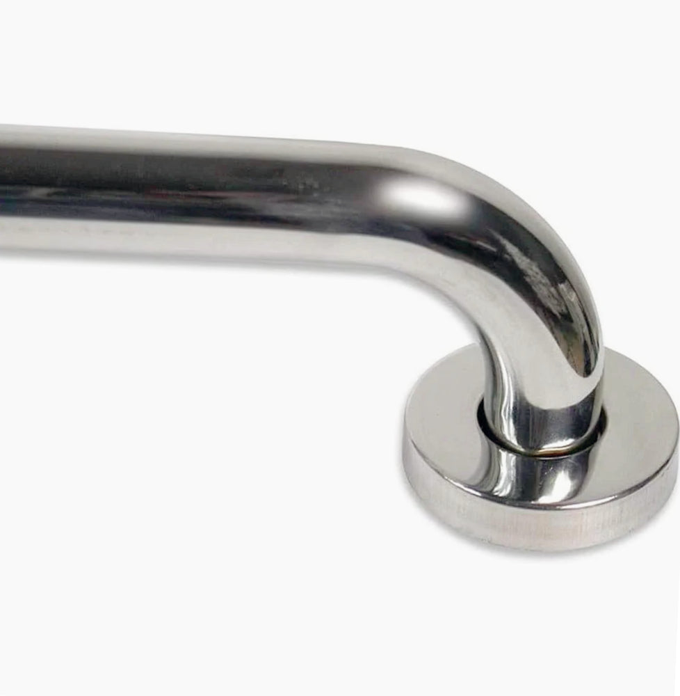 Maniglione bagno in metallo cromato – supporto da parete - ambraled
