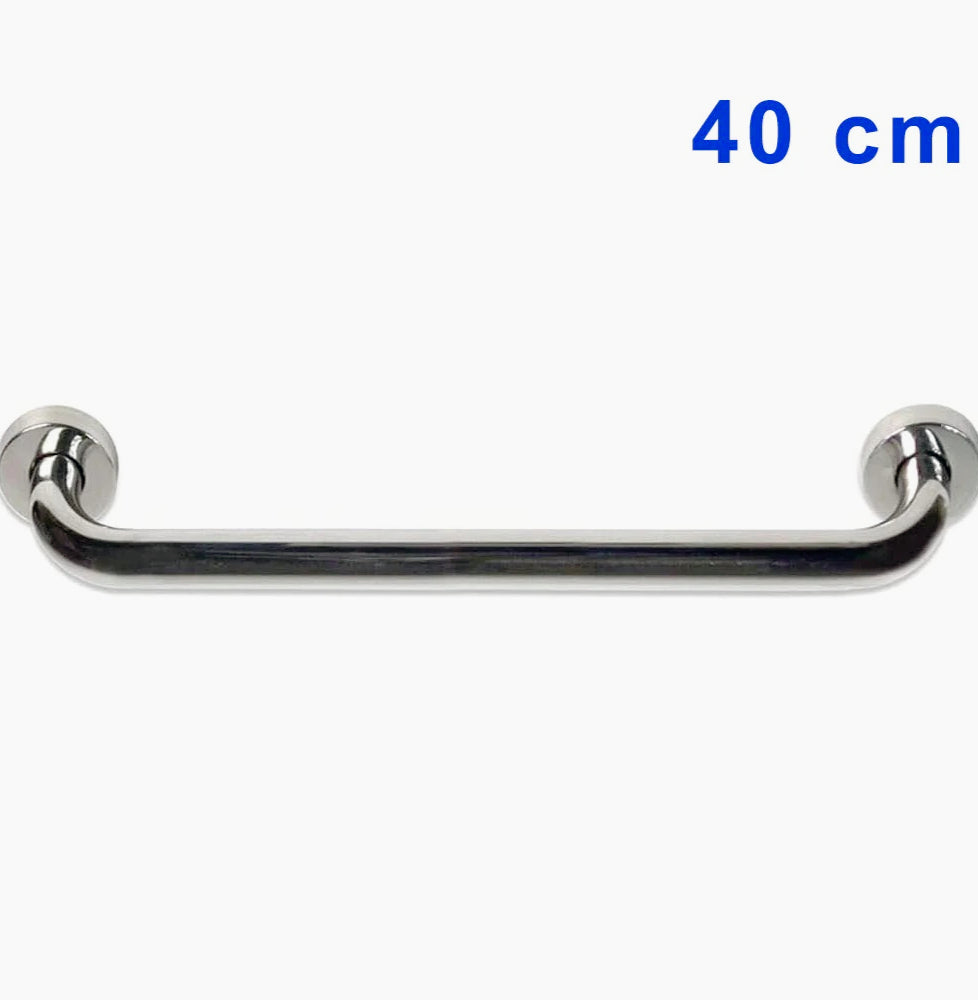 Maniglione bagno in metallo cromato – supporto da parete - ambraled