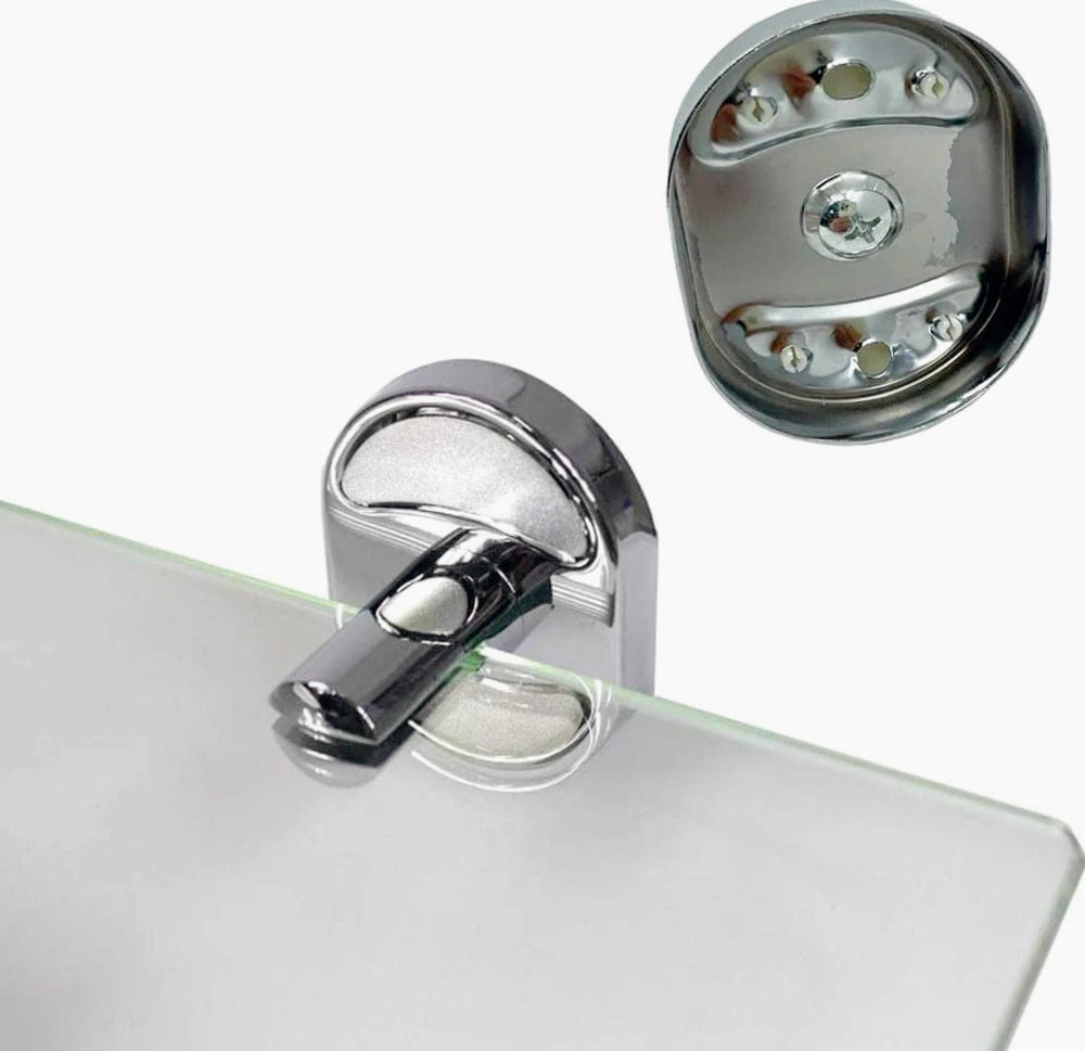 Mensola vetro da bagno – parete, portaoggetti, fissaggio a muro - ambraled