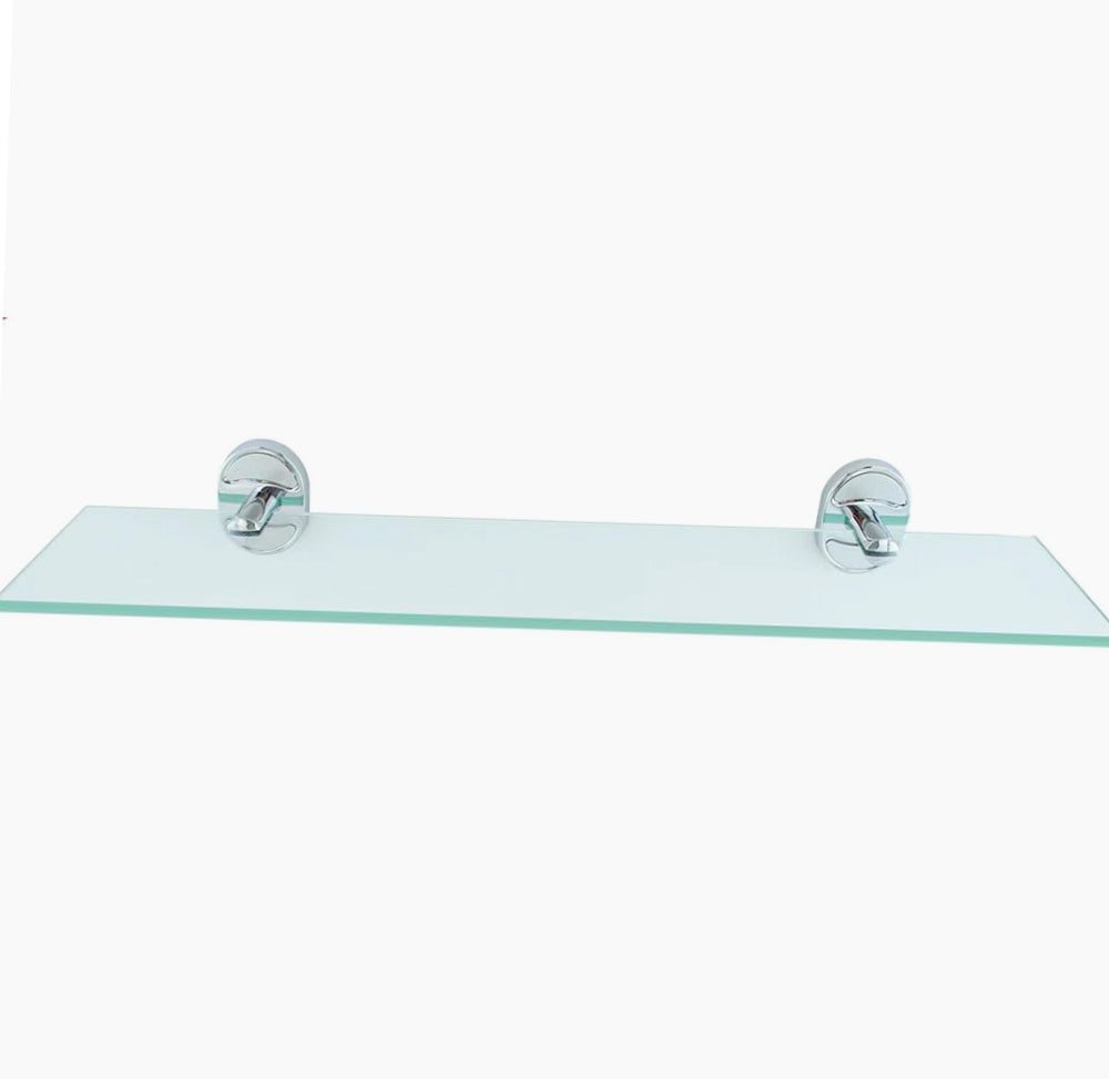 Mensola vetro lucido da bagno – porta oggetti trasparente - ambraled