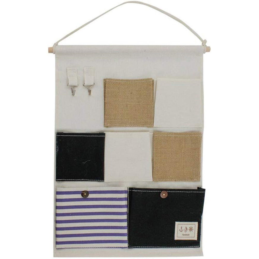 Porta oggetti da bagno in tessuto con tasche e gancio, vari modelli disponibili - ambraled