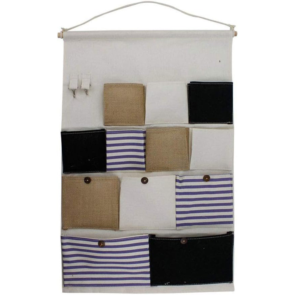 Porta oggetti da bagno in tessuto con tasche e gancio, vari modelli disponibili - ambraled