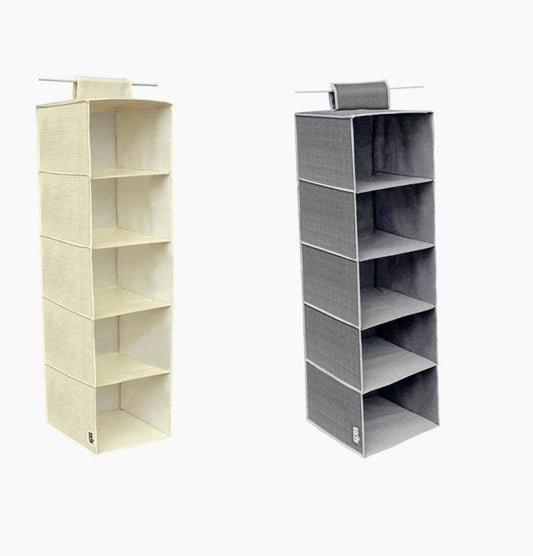 Organizer armadio 5 ripiani – tessuto pieghevole contenitore - ambraled