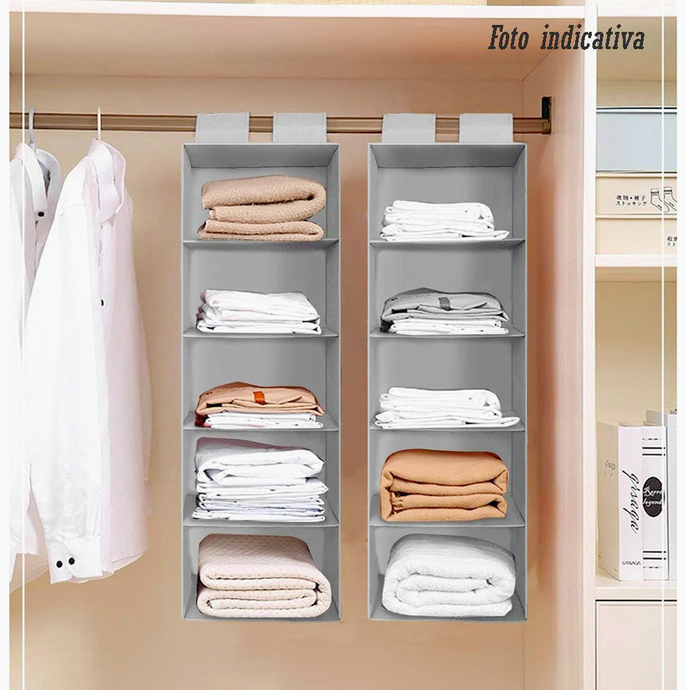 Organizer armadio 5 ripiani – tessuto pieghevole contenitore - ambraled