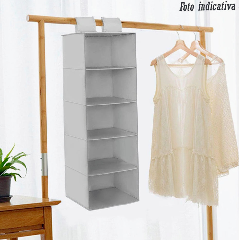 Organizer armadio 5 ripiani – tessuto pieghevole contenitore - ambraled