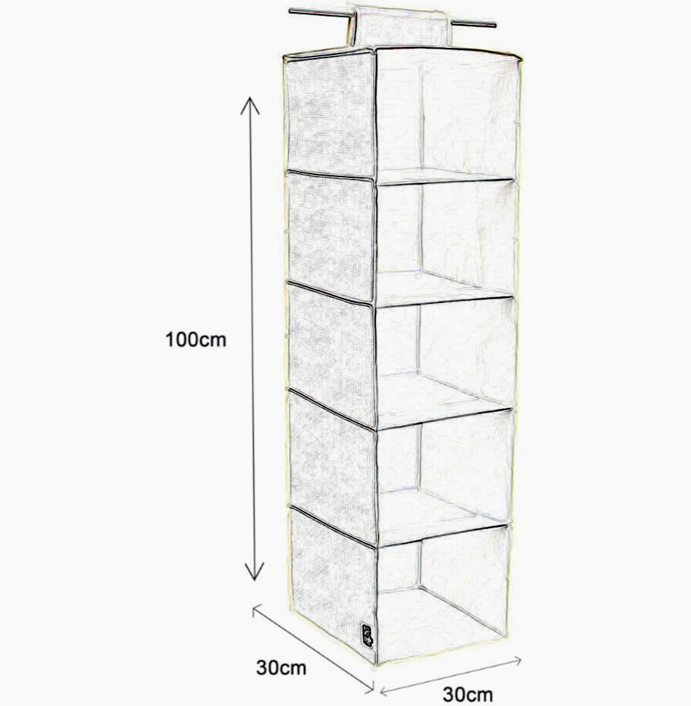 Organizer armadio 5 ripiani – tessuto pieghevole contenitore - ambraled