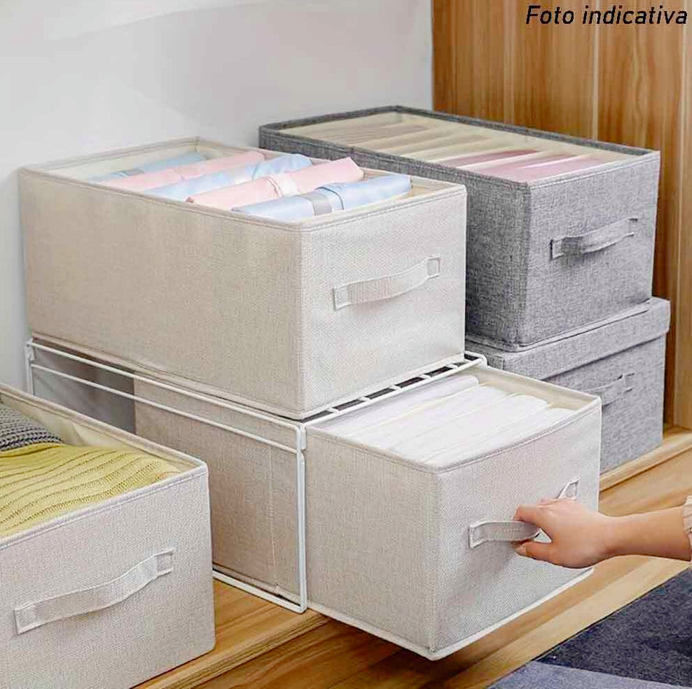 Scatola box pieghevole 12 scomparti 44x20x30 cm contenitore per armadi - ambraled