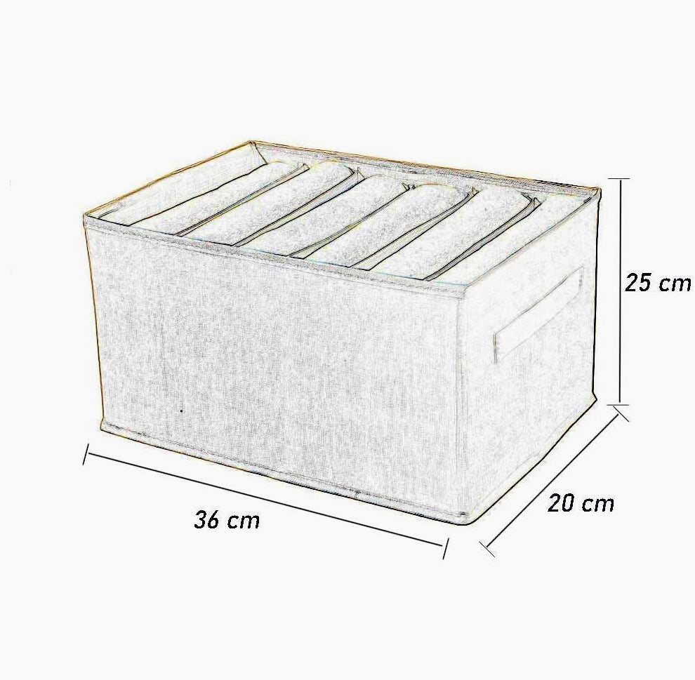 Scatola box pieghevole 6 scomparti 36x20x25 cm contenitore per armadi - ambraled