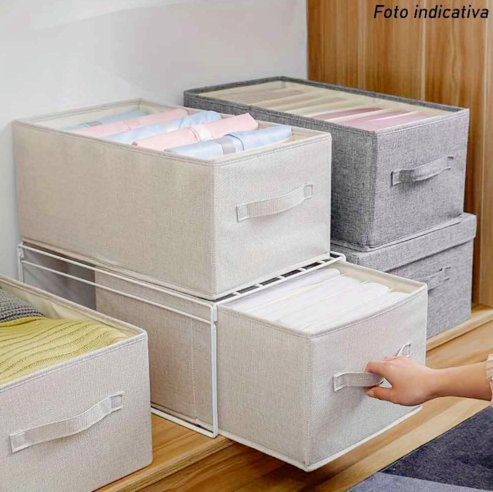 Scatola box pieghevole 6 scomparti 36x20x25 cm contenitore per armadi - ambraled