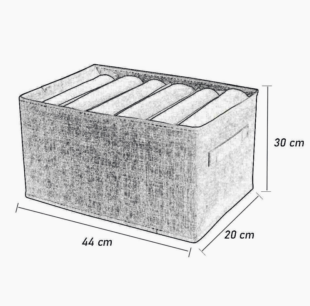 Scatola box pieghevole 6 scomparti 44x20x30 cm contenitore per armadi - ambraled