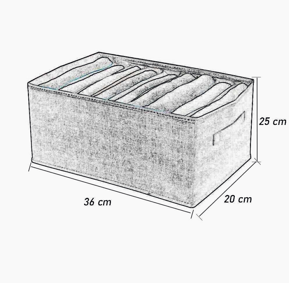 Scatola box pieghevole 9 scomparti 36x20x25 cm contenitore per armadi - ambraled