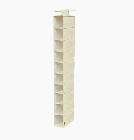 Organizer armadio 10 ripiani – beige tessuto richiudibile - ambraled