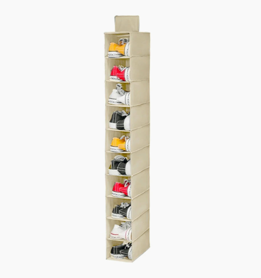 Organizer armadio 10 ripiani – beige tessuto richiudibile - ambraled