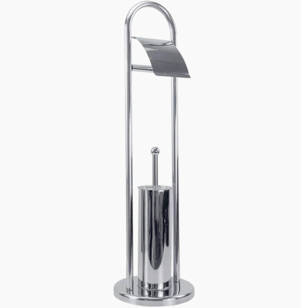 Piantana wc – porta rotolo e scopino in metallo - ambraled