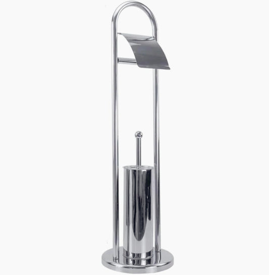 Piantana wc – porta rotolo e scopino in metallo - ambraled