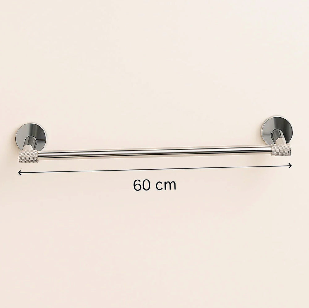 Porta asciugamani in acciaio satinato modello Aria, lunghezza 40 o 60 cm - ambraled